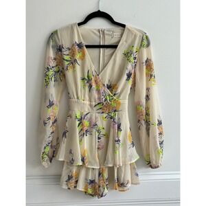 Altar’d State Floral Romper Sheer Sleeves | Size XSmall‎